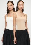 Superbalist 2 Pack Square Neck Bodysuit - Neutral & Cream