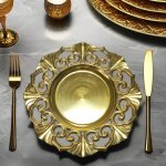 Vintage Gold Hollowed Charger Plate