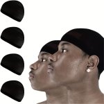 6PCS Black Stretch Wave Cap Stocking Lightweight Skull Headwear Athletic Beanie Cap Ideal Choice For Gifts