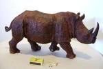 Wooden Large Hand Crafted Rhino