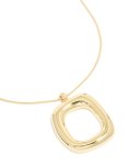 Goldair Gold Plated Puffy Square Open Pendant Necklace