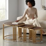 3-PIECE Round Nesting Side Table Set For Modern Spaces
