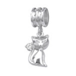 C1173-C28868 - 925 Sterling Silver Cat Cz European Dangle Charm