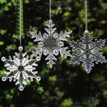 5PCS Transparent Plastic Crystal Snowflake Pendant Ornament Acrylic Christmas Tree Decor Hanging Winter Wonderland Snow Theme De