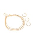 Goldair Gold Dumbbell Anklet & Toe Rings Set