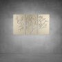 Three Tree Wall Art - 1040 X 535 X 20 Indoor / Matt Silver / No