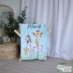 Fleece Blanket Fancy Safari Light Blue