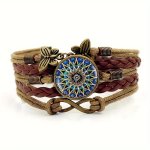 Bohemian Mandala Butterfly Infinity Knot Bracelet Vintage Adjustable Women's Fashion Wristband Retro Boho Style Accessories