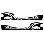 2 Pcs set D-467 Waves Pattern Car Modified Decorative Sticker Black
