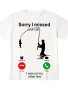 Funny Fishing Man Print Men's Casual Short Sleeve Shirt Men's Shirt For Summer Vacation Resort Tops For Men