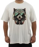Mens Printed Musical Raccoon - 10XL Cream