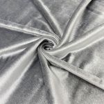 Stretch Velvet Plain Grey 150CM 9