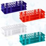 Croblissful 4 Pcs Plastic Test Tube Rack Lab Holder Rack For 16MM 20MM Tube Detachable 40 Hole