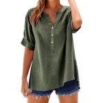Deals Of The Day Clearance Prime Pallets For Liquidation Log In Linen Shirts For Women 2025 Summer Cotton Button Down Short Slee