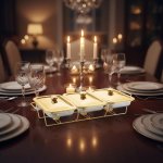 Square Glass Lid Buffet Chafing Dish Food Warmer
