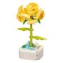 129 Piece - Diy Potted Building Blocks Flower - Yellow