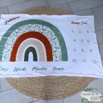 Milestone Blanket Leaf Pattern Rainbow