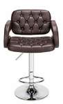 Smte Mak Faux Leather Luxury Barstool With Armrests Brown With Keychain