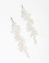 Silver Plated Cubic Zirconia Dainty Vine Drop Earrings