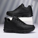 Women's Black Lace-up Breathable Shock Absorption Athletic Running Shoes Non-slip Fashion Outdoor Casual Sneakers For Women & Men