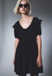 Lace-detail Frill-trimmed Dress - Black