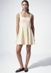 Square-neck Jersey Dress - Light Beige