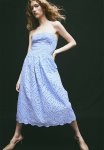 Broderie Anglaise Bandeau Dress - Light Blue