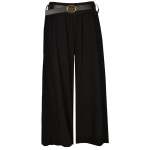 Belted Corduroy Wide Leg Pants - Black L xl