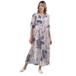 Double Layer Floral Tiered Maxi Dress - Light Pink Free