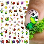 Cute Nail Art Stickers Nail Decals 3D Self Adhesive Design Nail Decals Kawaii Ant Bee Flower Grass Cactus Plant Nail Stickers Ca