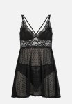 Plus Bd Dot Mesh Lace Beatriz - Black