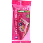 Clicks Women's Twin Blade Disposable Razors 5 Pack