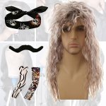 80S Rock Wig Set – 3 Piece Grey white