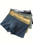 1/4pcs Men's Double Color Matching Boxer Briefs Breathable Comfortable Boxer Shorts Elastic Sports Shorts Men's Mountain Casual Durable Underwear For Daily Wear