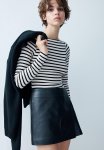 Boat-neck Body - Light Beige striped