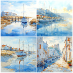 Tear Resistant Deco Print Harbour Scenery