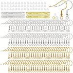 300PCS Golden And Silver Earring Making Tool Kit Including 100PCS Earring Hooks 100PCS Earring Backs And 100PCS Jump Rings For D