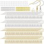 300PCS Golden And Silver Earring Making Tool Kit Including 100PCS Earring Hooks 100PCS Earring Backs And 100PCS Jump Rings For Diy Earring Jewelry Making Accessories