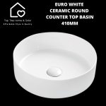 Euro White Ceramic Round Counter Top Basin - 410MM