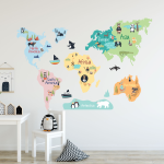 World Map Wall Stickers - Medium