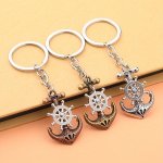Vintage Pirate Ship Keychain With Rotating Anchor - Alloy Diy Jewelry Charm For Casual Attire