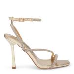 Goldair Gold Metallic Ankle Tie Stiletto Heels