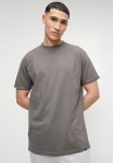 Style Republic Short Sleeve Relaxed Fit Long Length Fashion Tee - Taupe