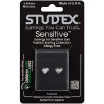 Studex Sensitive Glitter Heart Clear Stainless Steel
