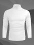 Men's Sold T-shirt Casual Long Sleeve Turtle Neck Tee Men's Clothing For Summer Outdoor