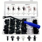100PCS Auto Fastener Clip Car Fender Push Retainer Pin Rivet Bumper For Door Trim Panel Retainer Body Repair Tool Kit Box Packag