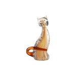 Glassart Figure Cat Brown Tail
