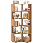 Little Tree 6-SHELF Corner Bookshelf 65" Tall L Shaped Bookcase 6-TIER Industrial Corner Shelf Storage Display Rack For Living R