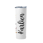 Personalized Floral And Leopard Print Travel Tumbler - Megan - 900ML