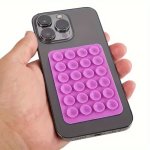 1PC Sticky Grippy Suction Phone Case Mount Silicon Adhesive Phone Accessory For Iphone/android Hands-free Fidget Toy Mirror Show